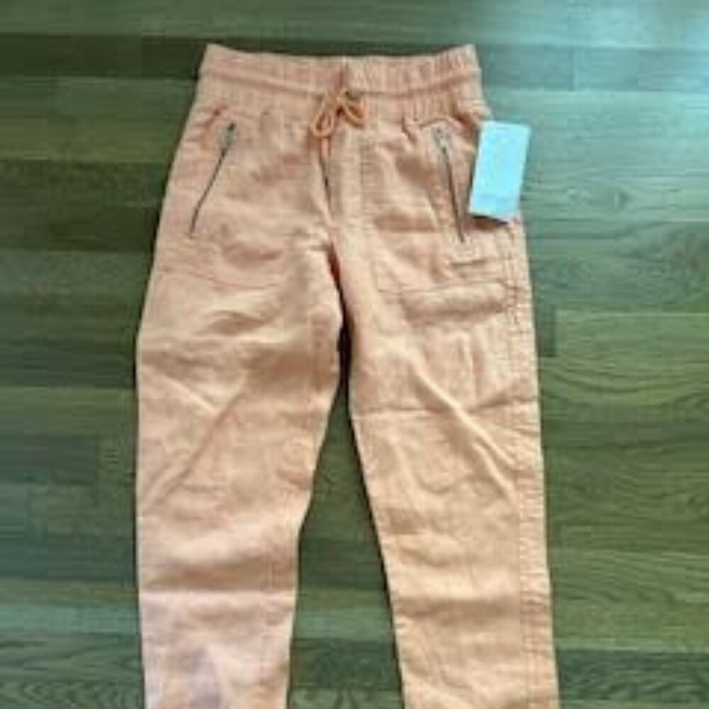 NEW w/ TAGS!  Athleta Cabo Linen Jogger Pants, Size 0, Orange